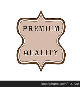elegant badge seal tag premium quality icon, stock vector illustration