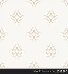 Elegant beige pattern in oriental style. Seamless vector background with swirls. For textiles, wallpaper, tiles or packaging.. Elegant beige pattern in oriental style.