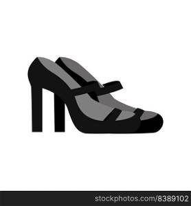 Elegant black heels semi flat color vector object. Full sized item on white. Closed toe shoes for work. Comfortable footwear. Simple cartoon style illustration for web graphic design and animation. Elegant black heels semi flat color vector object