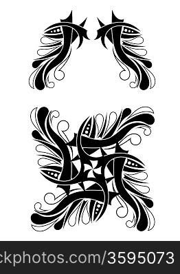 Elegant Black-white Tribal Tattoo Design