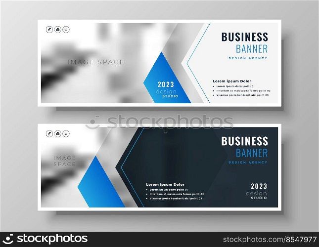 elegant blue modern business banner design template