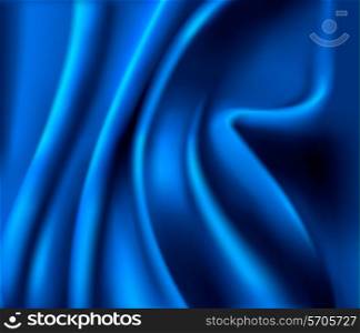 Elegant blue satin texture. Vector illustration.