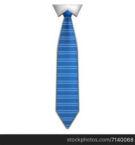 Elegant blue tie icon. Realistic illustration of elegant blue tie vector icon for web design isolated on white background. Elegant blue tie icon, realistic style