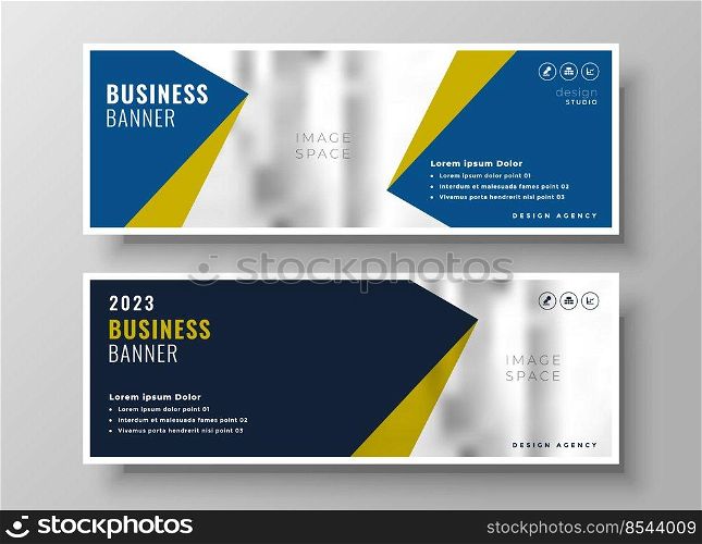 elegant business banners in geometric style
