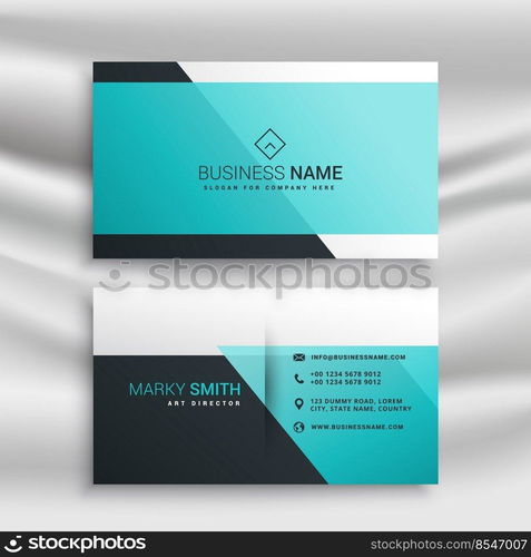 elegant business card design template with blue shapes