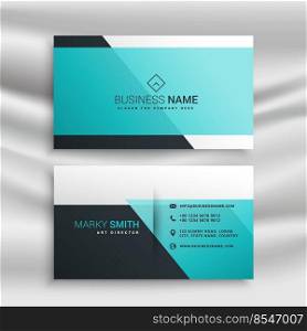 elegant business card design template with blue shapes