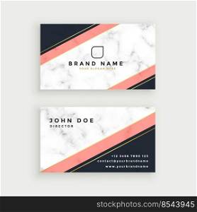 elegant business card design with marble texture