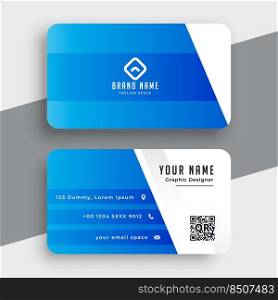 elegant business card in blue color