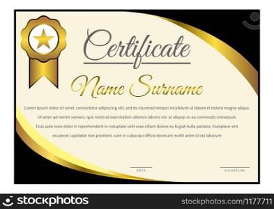 Elegant Certificate Template Vector isolated on white Background, abstract designs