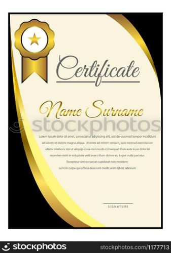 Elegant Certificate Template Vector isolated on white Background, abstract designs