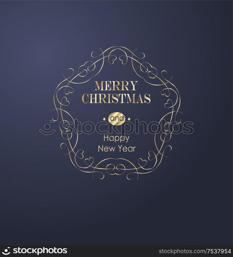 Elegant Christmas and happy New Year Background with Gold Shining decoration. Vector illustration. Elegant Christmas Background with Gold Vector illustration