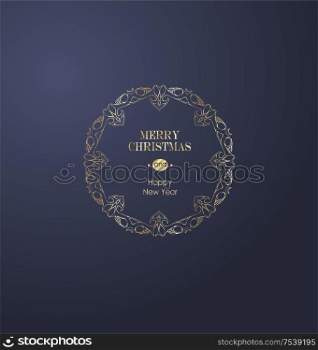 Elegant Christmas and happy New Year Background with Gold Shining decoration. Vector illustration. Elegant Christmas Background with Gold Vector illustration