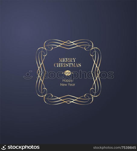 Elegant Christmas and happy New Year Background with Gold Shining decoration. Vector illustration. Elegant Christmas Background with Gold Vector illustration