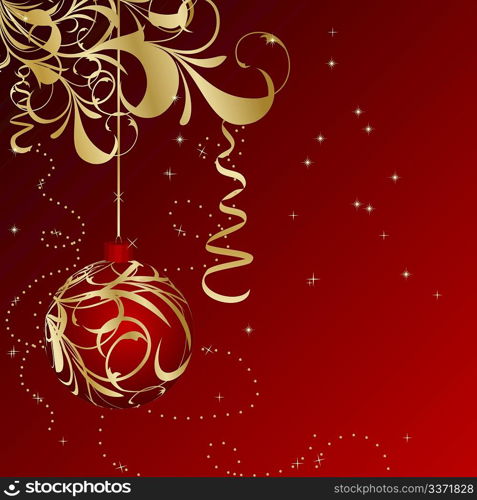 elegant christmas floral background with balls. Vector