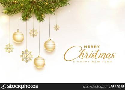 elegant christmas greeting with realistic decoration