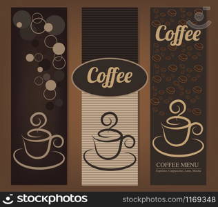 Elegant Coffee banners with coffee cups