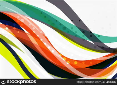 Elegant colorful wave, stripes. Vector template background for workflow layout, diagram, number options or web design