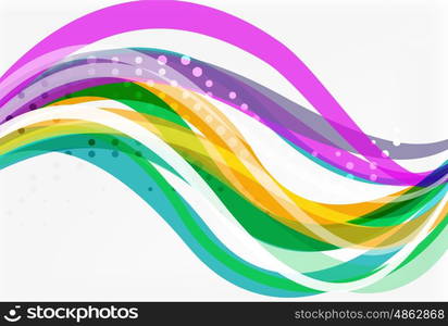 Elegant colorful wave, stripes. Vector template background for workflow layout, diagram, number options or web design