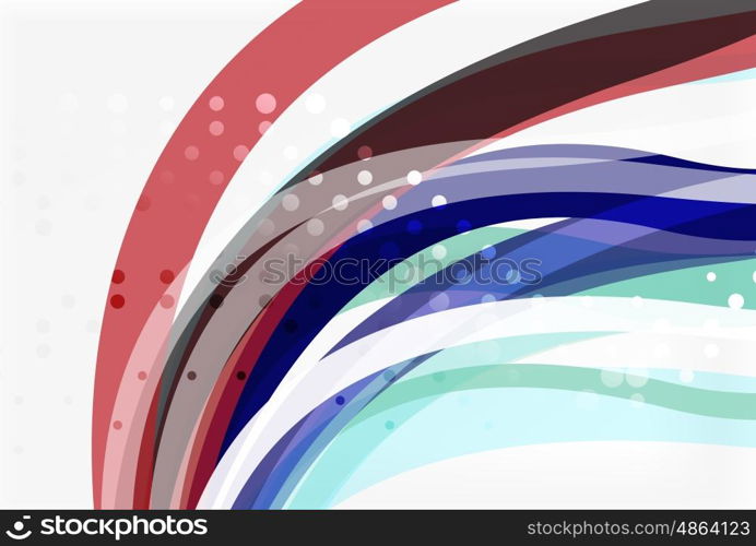 Elegant colorful wave, stripes. Vector template background for workflow layout, diagram, number options or web design