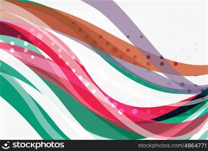 Elegant colorful wave, stripes. Vector template background for workflow layout, diagram, number options or web design