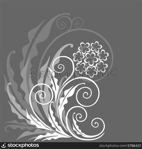Elegant decorative floral background with grass and flowers