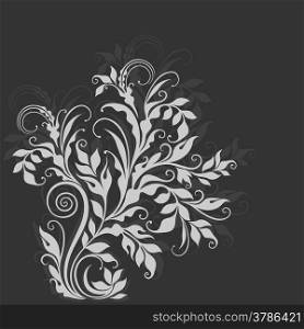 Elegant decorative floral illustration on the grey background