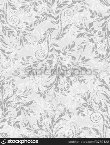Elegant decorative floral seamless EPS10 pattern on the grey background