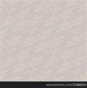 Elegant decorative floral seamless pattern on the grey background