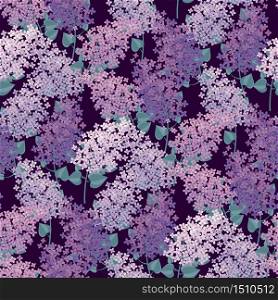 Elegant decorative lilac flower tillable background. Spring blossom seamless pattern for background, fabric, textile, wrap, surface, web and print design.