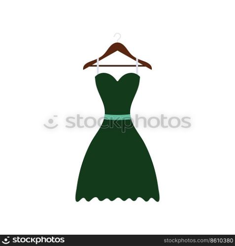 Elegant dress on shoulders icon. Flat color design. Vector illustration.