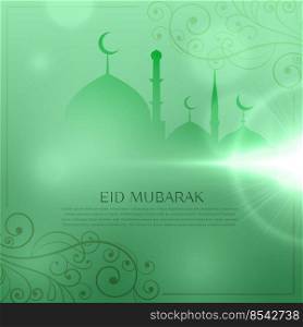 elegant eid festival greeting design in green background