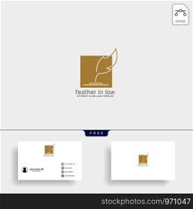 elegant feather attorney logo line design template illustration - vector. elegant feather attorney logo line design template illustration