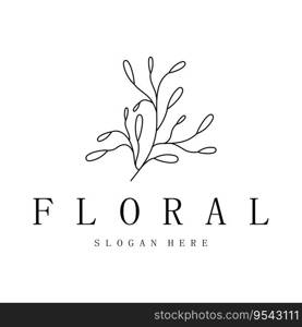 Elegant floral and leaf frame. Delicate botanical vector illustration for labels, spas, corporate identity, and wedding invitations