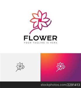 Elegant Flower Floral Beauty Boutique Monoline Logo Template