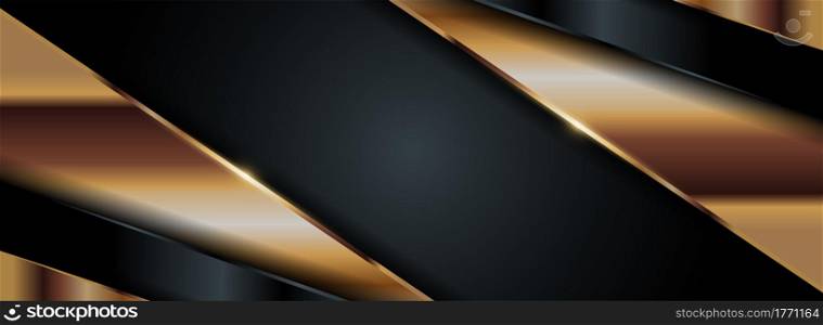 Elegant Futuristic Black Background Combined with Gold Element. Graphic Design Element.