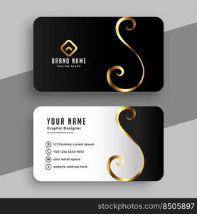 elegant golden swirl business card design template