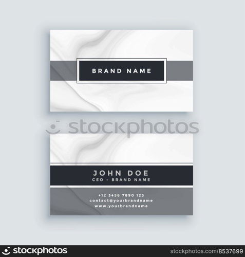 elegant gray business card template with marble backdrop