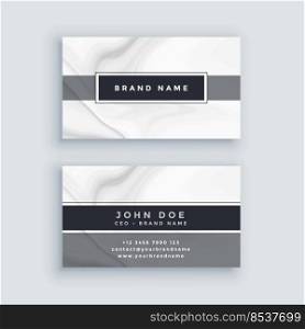 elegant gray business card template with marble backdrop