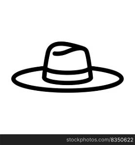 elegant hat line icon vector. elegant hat sign. isolated contour symbol black illustration. elegant hat line icon vector illustration