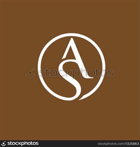 elegant initial letter sa,as with circle logo vector, Creative Lettering Logo Vector Illustration.