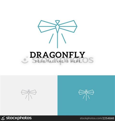Elegant Jewelery Dragonfly Wings Fly Insect Nature Line Logo Idea