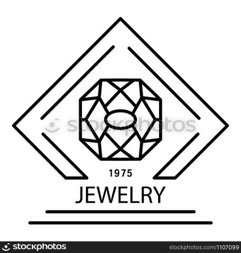 Elegant jewelry logo. Outline elegant jewelry vector logo for web design isolated on white background. Elegant jewelry logo, outline style