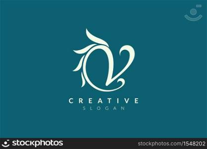 Elegant letter V logo design. Minimalist and modern vector illustration design suitable for business and brand spa, hotel, beauty, health, fashion, cosmetic, boutique, salon, yoga, therapy.