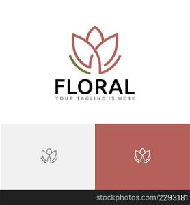 Elegant Lotus Flower Floral Blossom Abstract Line Logo