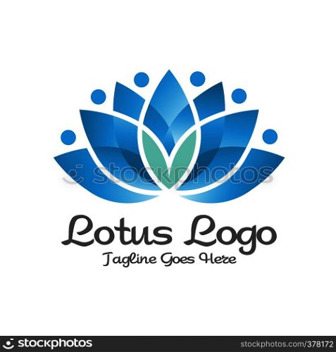 elegant Lotus flower logo, yoga, spa and wellness symbol vector