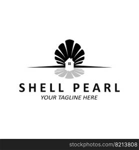 Elegant Luxury Beauty Logo Design Shell Pearl Jewellery, suitable for stickers, banners, posters, companies