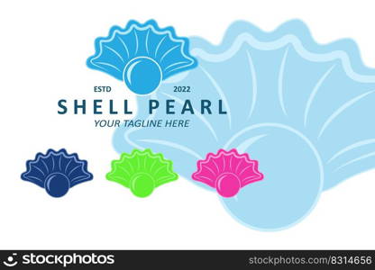 Elegant Luxury Beauty Logo Design Shell Pearl Jewellery, suitable for stickers, banners, posters, companies