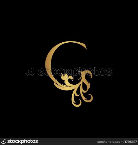 Elegant Luxury Letter G golden logo vector design, alphabet decoration style.