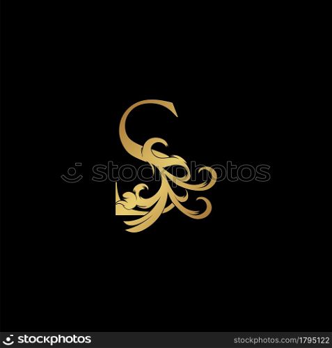 Elegant Luxury Letter S golden logo vector design, alphabet decoration style.