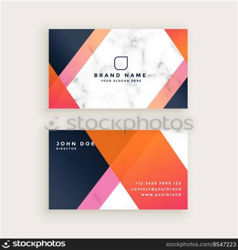 elegant marble texture business card design